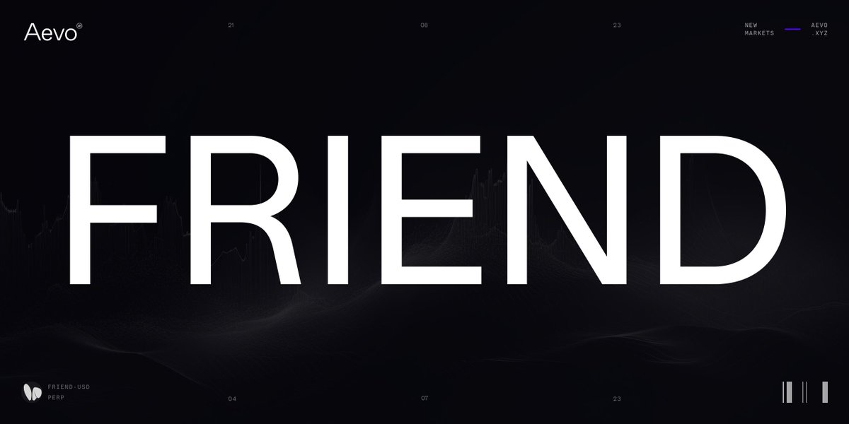 aevoxyz's tweet photo. New listing: FRIEND-PERP 🐰

Long or short the FRIEND index (market cap of @friendtech accounts) on Aevo today!

https://t.co/x3RWCsVwSn https://t.co/QJ1niFgzyL