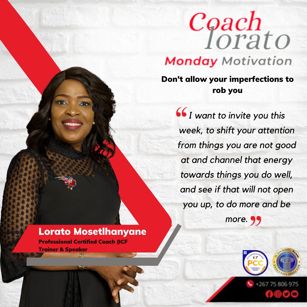 pinnalead's tweet photo. Coach Lorato
Monday Motivation 

‘Don’t Allow Your Imperfections to Rob You’💭

Coach Lorato, Your Personal Professional Certified Coach ( ICF).

visit our website at https://t.co/MsRdtllDow

Please send us an email at info@pinnalead.com or 
WhatsApp @ +267 75 806 975 https://t.co/VDWTaKIdwA
