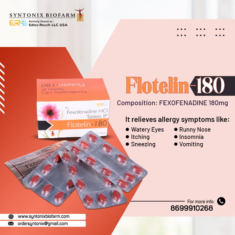 SBiofarm's tweet image. Introducing FEXOFENADINE Tablets By Syntonix Biofarm.
#topqualitypharmaproducts #manufacturers #qualityhealth #healthylife #syntonixbiofarm #Tablets #ThirdPartyManufacturing #thirdparty #PCDPharma 
#pcdfranchise #vomiting #runnynose