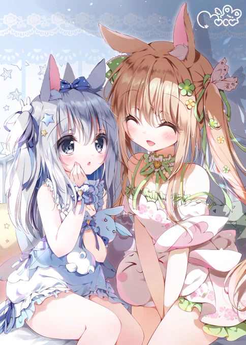#バニーの日  我が家のうさみみ姉妹をよろしくお願いします