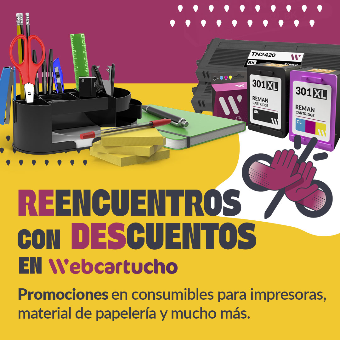 Webcartucho's tweet photo. 🥳 ¡Reencuentros con Descuentos en Webcartucho! 🥳
Hasta un 20% dto. en cartuchos y tóners compatibles 🖨️, hasta un 15% dto. en material de papelería 🖍️ (excepto folios), 15% dto. en copistería… 📋 ¡y mucho más!
Hasta el 30 de septiembre ��� https://t.co/HMnrAVTkzc https://t.co/ybHZ1NiwYw