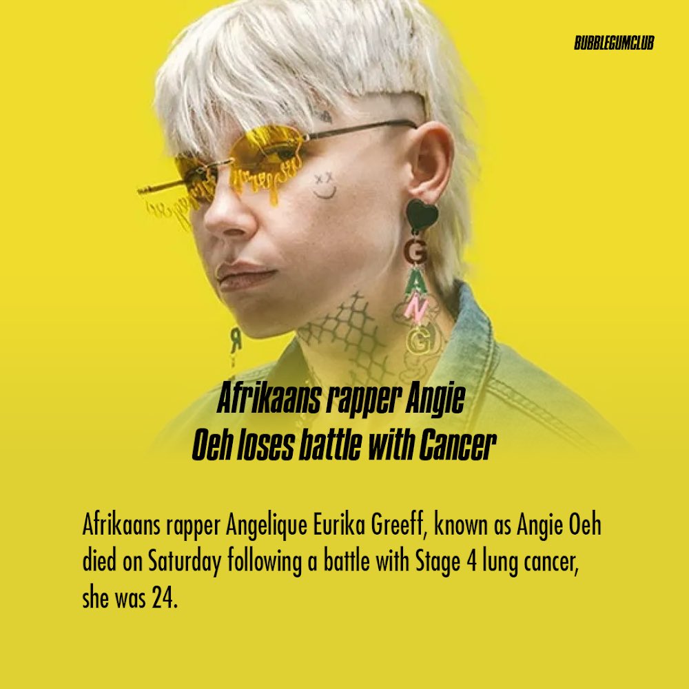 bubblegumclubbb's tweet photo. Afrikaans rapper Angie Oeh loses battle with Cancer 

#BGCUpdate https://t.co/I38NDfeIhS