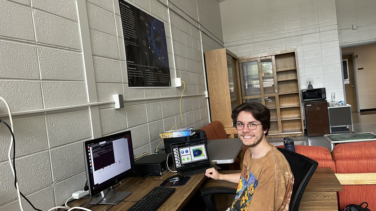 Utica_Physics's tweet photo. Adam Liebers had a busy summer flying rocket, observing the sun, and researching on solar-terrestrial interactions under the supervision of Prof. Hava Turkakin. Adam’s research was supported by NSF-Magnetospheric Physics. https://t.co/2S1Dg3suxA