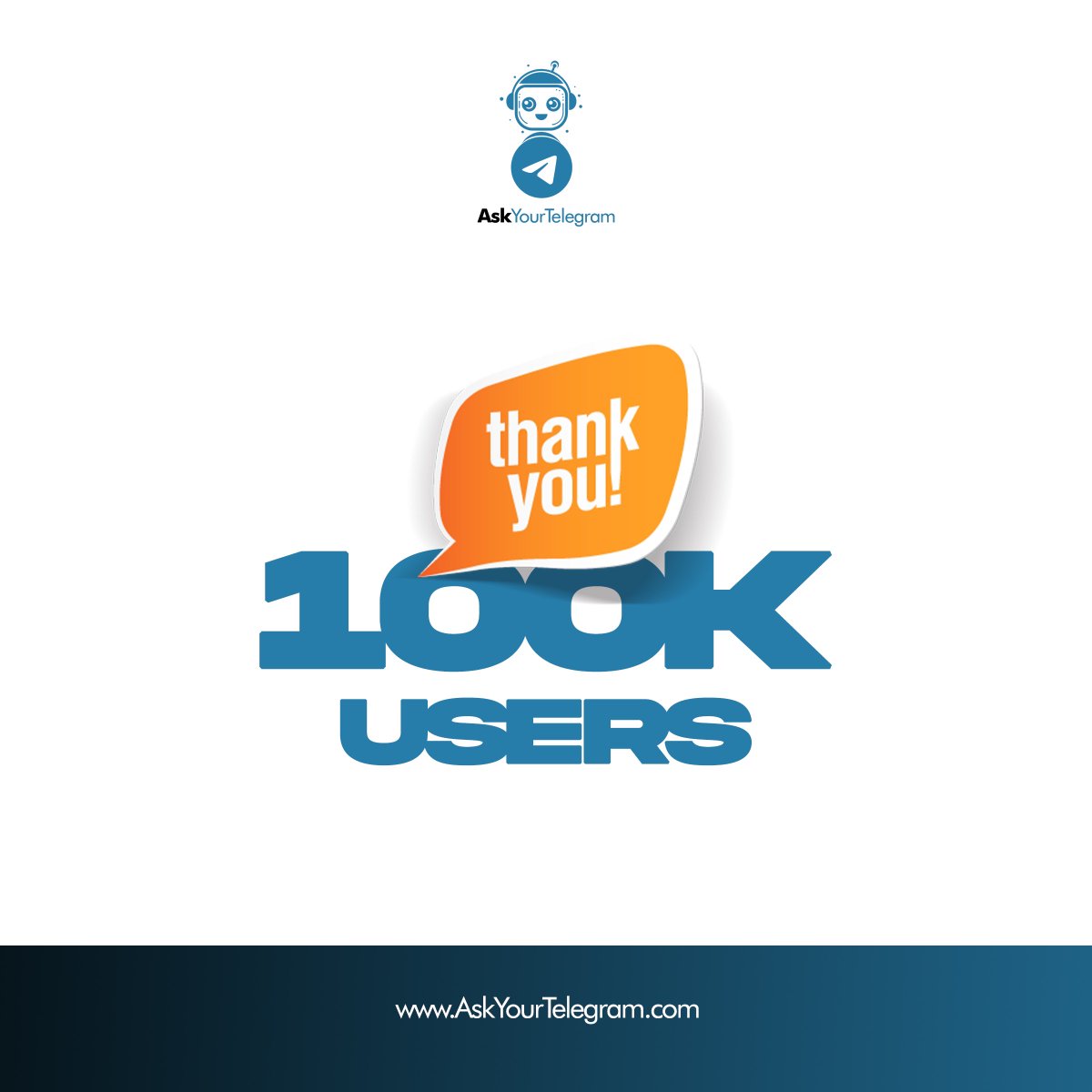 AskYourTelegram's tweet photo. 🎉 Exciting News! 🤖 AskYourTelegram AI chatbot has hit 100k users! 🚀 Thanks for being a part of our growing community. Your conversations and curiosity drive us forward! 🙌🌟 

Let's keep chatting and reaching new heights together! 
#100kUsersStrong #AIChatbot https://t.co/kRYiOFTxjH