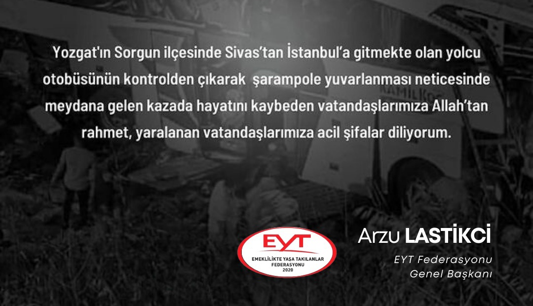 SamsunEytEf's tweet photo. Yozgat Sorgun'da meydana gelen trafik kazasında Vefat eden Vatandaşlarımıza Allah'tan Rahmet, yaralı Vatandaşlarımıza acil şifalar dileriz.

#99öncesiHaklarNerede
#EmeklilikteYaşaTakılanlar 
#Yozgat #Sorgun https://t.co/Jl0UkYlmbN