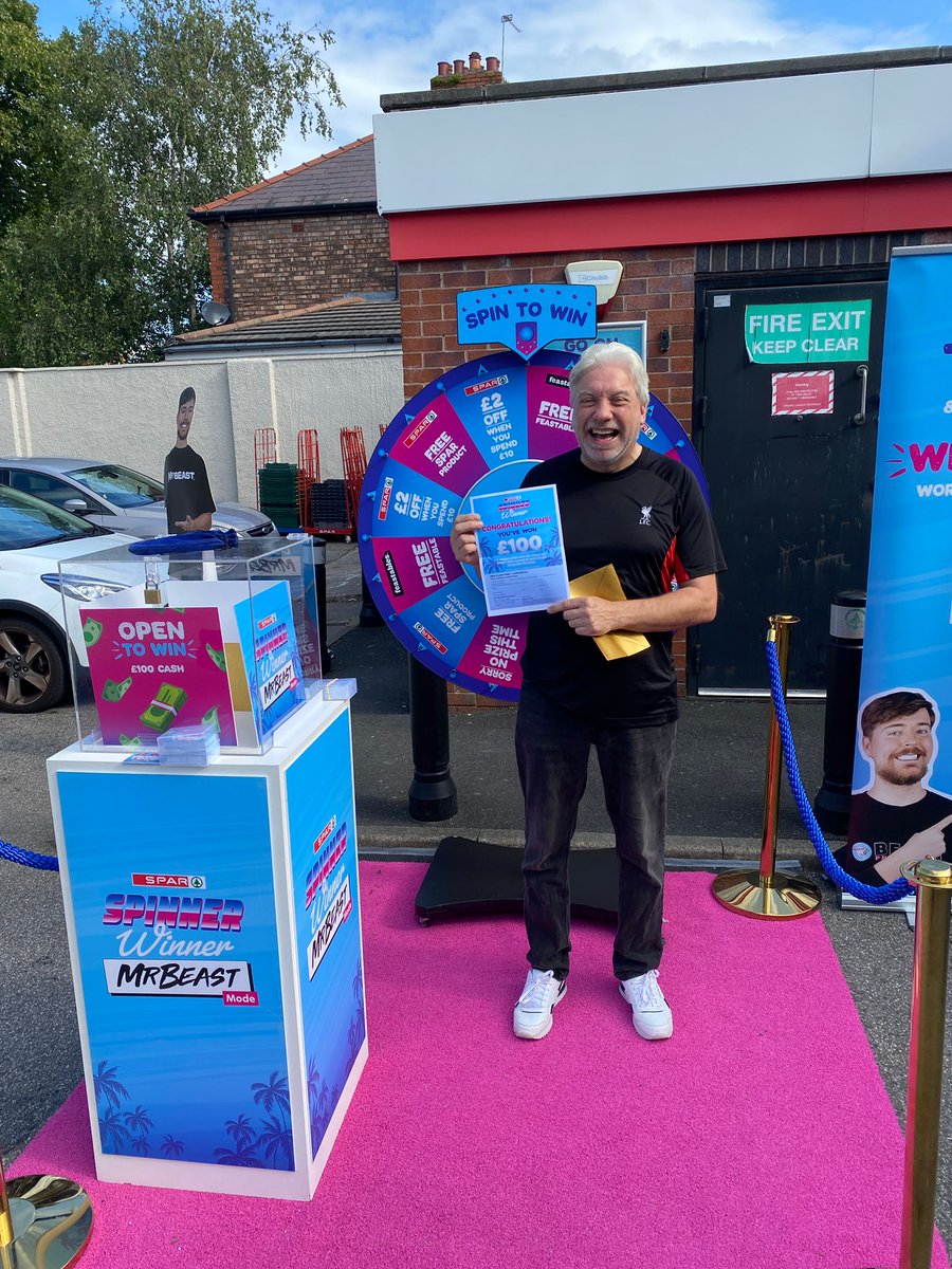 SPARNorthEng's tweet photo. We had a great time yesterday at SPAR Prescot Road playing Spinner Winner!! ๐
#SpinnerWinner #BeastMode #MrBeast #Feastables https://t.co/lLPsjLJuWS