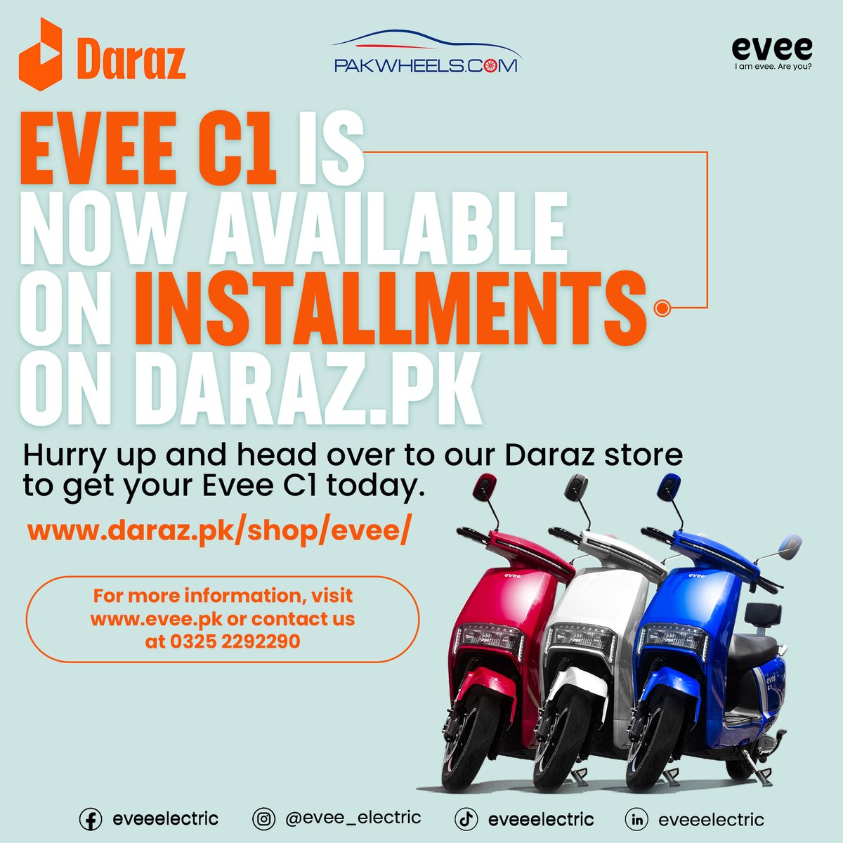 PakWheels's tweet photo. Ride Smarter with Evee C1 Electric Scooter on Instalments, Exclusively on https://t.co/8G2gZRqJs4. Don't Miss Out, Secure Your Eco-Ride Today!
#PaidPartnership #Evee #C1 #Instalmentplan #RideTheFuture #PakWheels #Daraz.pk #jointheresolution #eveelife https://t.co/ENO4X564KK