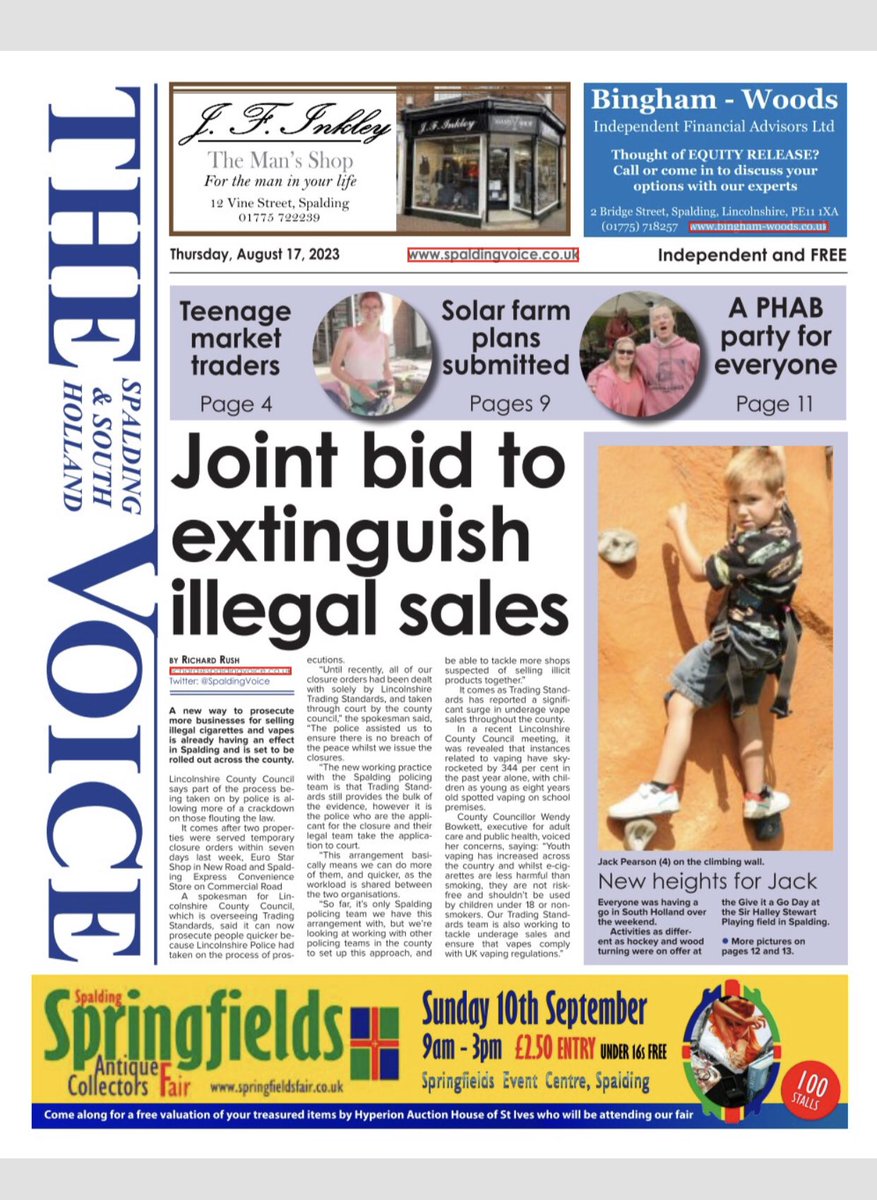 JULIEGRANT20's tweet photo. @SpaldingVoice just catching up with the news & love this headline piece. @lincsts @LincolnshireCC @SpaldingPolice well done. Now let’s see this rolled out across the county. #OperationJune @LincsFireRescue @NFCC_FireChiefs @CFO_LincsFire @dan4089 #workinprogress https://t.co/jyBfcx6ceM