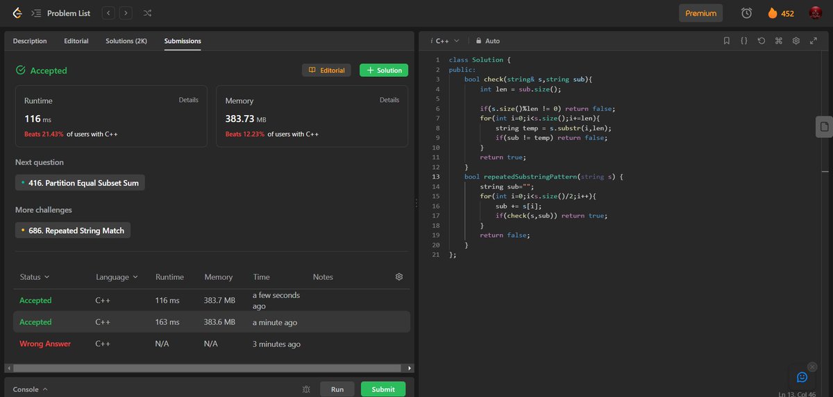 ayush_patel_78's tweet image. Day : 451 &amp;amp; 452 

Leetcode daily challenge completed.
#100DaysOfCode 3365DaysOfCode
