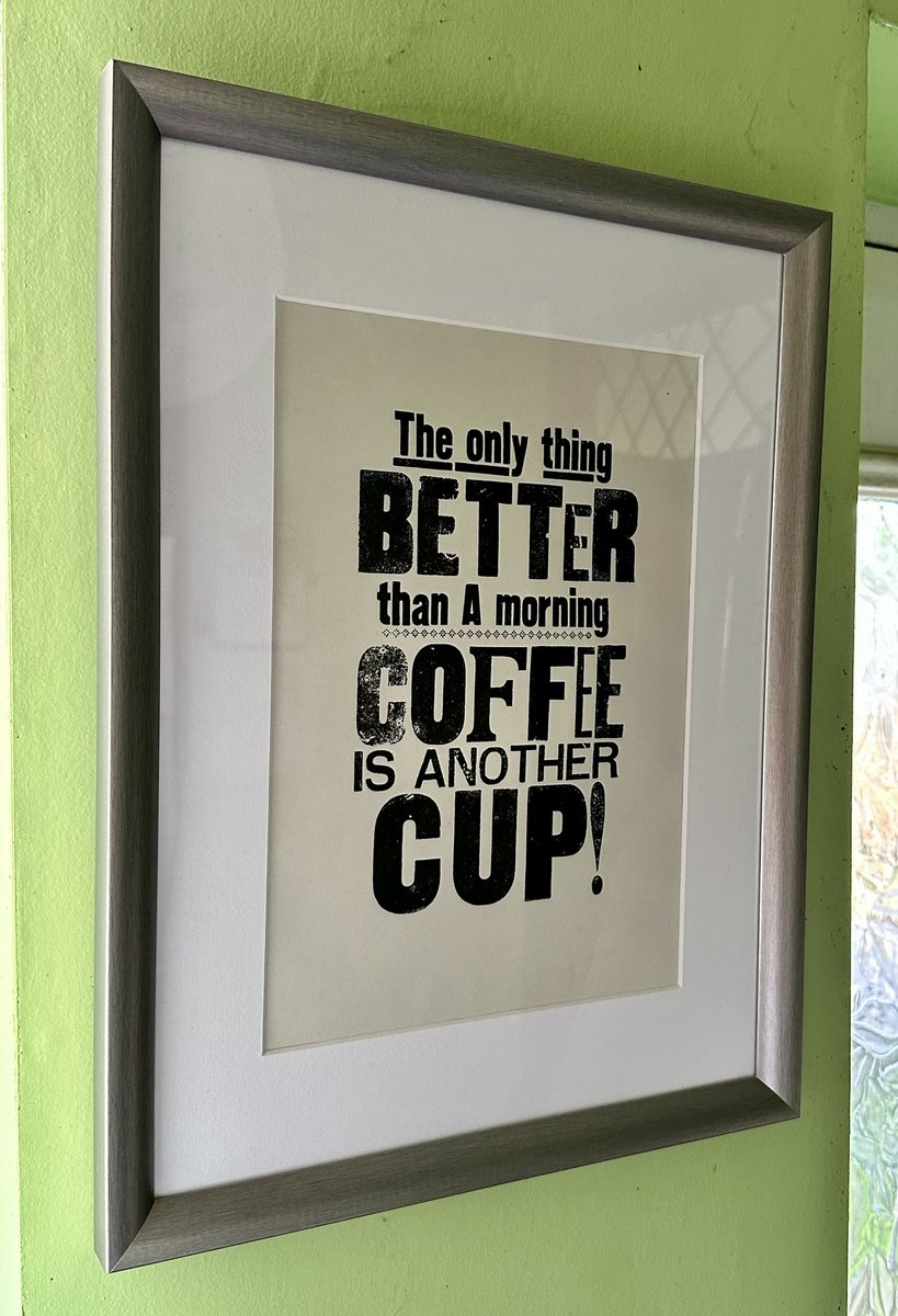 JoannaWestUK's tweet image. This never fails to make me smile! It’s one of a kind because I made it at @smallprintco on one of their fabulous workshop days 😊 #CoffeeLover #SupportLocal #HandPrinted #MadeWithLove