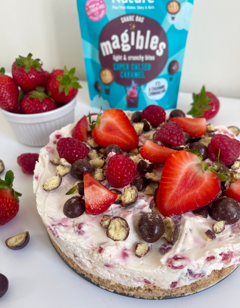 Summer would not be summer without an Eaton Mess! A super tasty cheesecake with our delicious Magibles on top. Always free from the top 14 allergens. Full recipe on our website now! #allergies #allergenfree