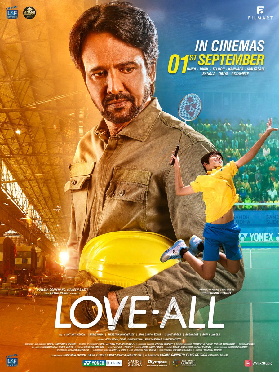 MAHESH BHATT - PULLELA GOPICHAND - ANAND PANDIT: SPORTS-DRAMA ‘LOVE ALL’ GETS NEW RELEASE DATE… #LoveAll - directed by #SudhanshuSharma - will now arrive in *cinemas* on 1 Sept 2023.

#MaheshBhatt, legendary badminton player #PullelaGopichand and #AnandPandit have joined hands