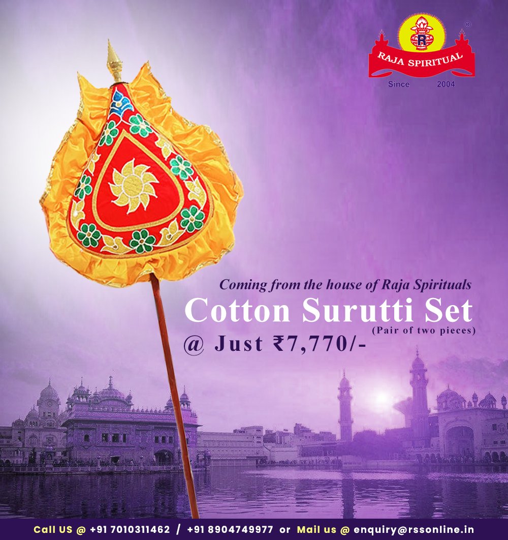 rss_online's tweet photo. Meticulously crafted by the skilled artisans of Raja Spirituals, the Cotton Surutti Set is a vivacious addition to your temple. Designed to grace sacred processions, it offers unparalleled beauty and quality.

Shop @ https://t.co/XbOG8LbXdf

#RajaSpirituals #CottonSuruttiSet https://t.co/0JsIEAZwPW