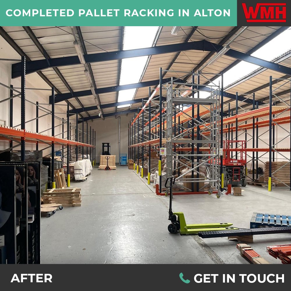 WelfauxMH's tweet photo. Revamped Alton warehouse with state-of-the-art Pallet Racking &amp; a new Aisle Master AM30WE for peak efficiency! 🚚👏 Explore our racking solutions: https://t.co/G6Hj49qGzg #WarehouseTransformation https://t.co/3UkDOAEOIp