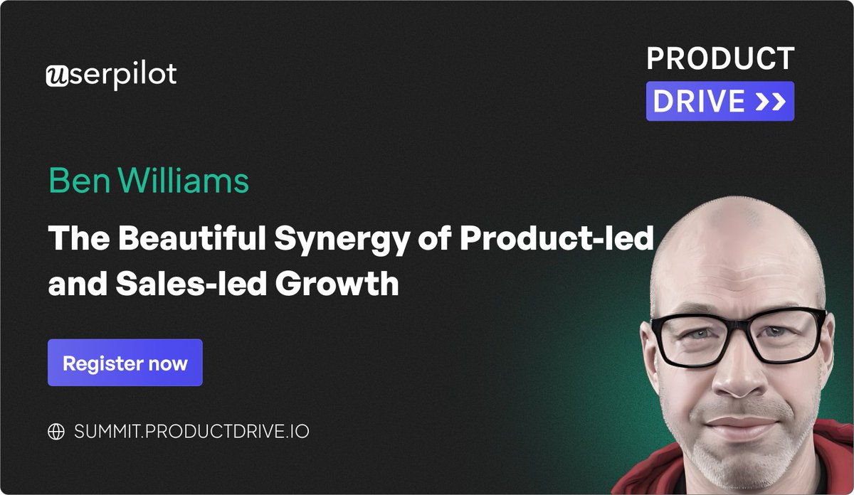 teamuserpilot's tweet photo. Discover the unique strengths of #PLG and #SLG approaches as Ben Williams, Advisor at PLGeek reveals the unique strengths of both PLG and SLG approaches and how they can work together in perfect harmony!
👉Learn more about Ben’s talk at the #ProductDrive: https://t.co/lrCW5mPjom https://t.co/tSuzyCdYPV