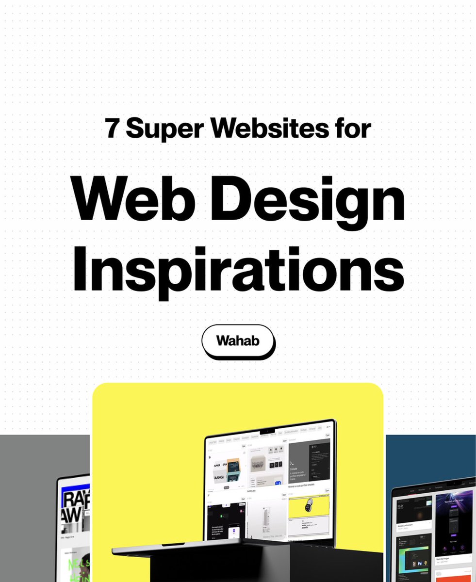 If you are a UI/UX designer and you are looking for a website where you can get Web Design Inspiration.

Here are 07 Super Website for Web Design Inspiration. 

@thewahabhq 

Retweet are highly appreciated ❤️