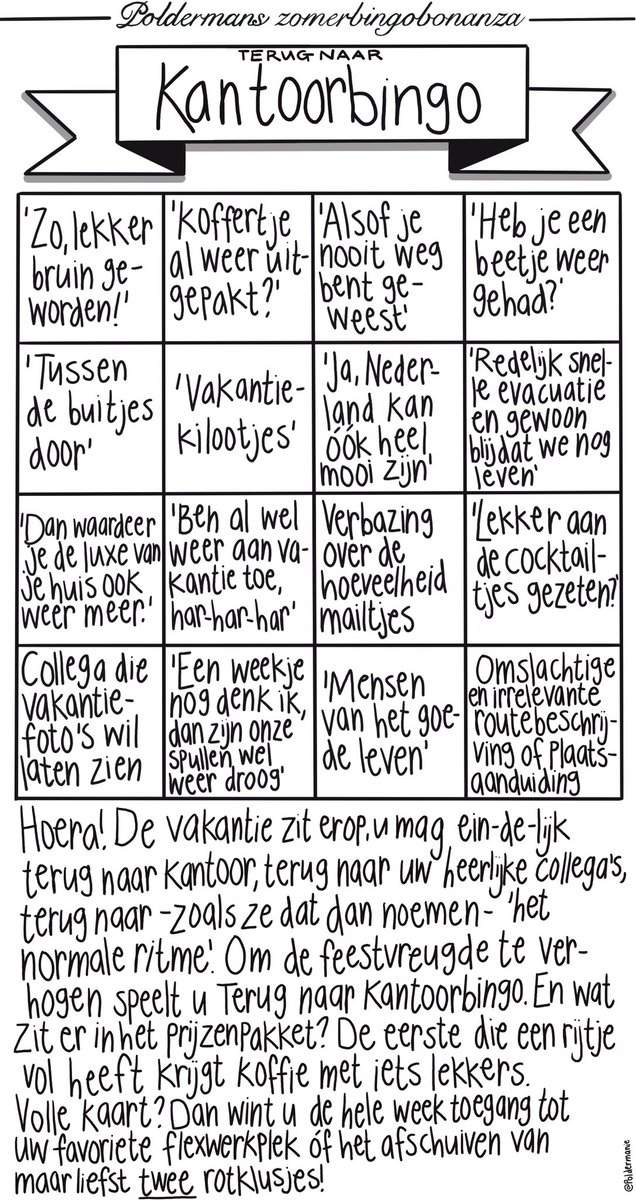 Poldermanie's tweet photo. Maandag! Terug naar kantoorbingo! https://t.co/cS016ahkw2