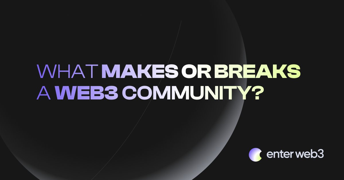 enterweb3_'s tweet photo. What makes or breaks a community?

Building and sustaining a successful NFT community takes time, effort, nurturing, and lots of love https://t.co/eIz019K4Qd