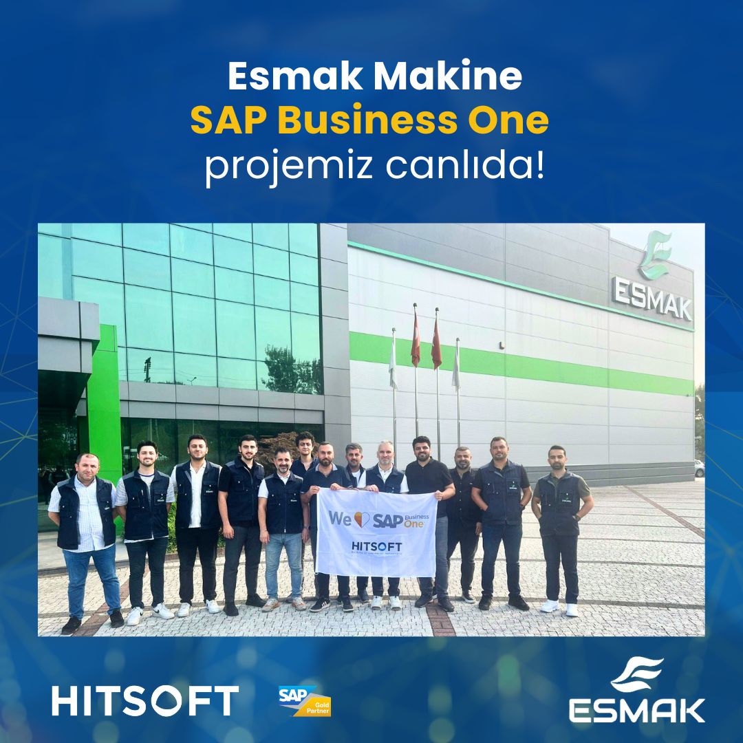 Hitsoft's tweet photo. 📣 @Esmak_Makine SAP Business One project is now live! Esmak Makine is now using #SAPBusinessOne to effectively manage its business processes. Congratulations to all teams involved in making this project a success! #Hitsoft #SAPB1 #digitaltransformation #işbirliği #EsmakMakine https://t.co/figLSZ1wp0
