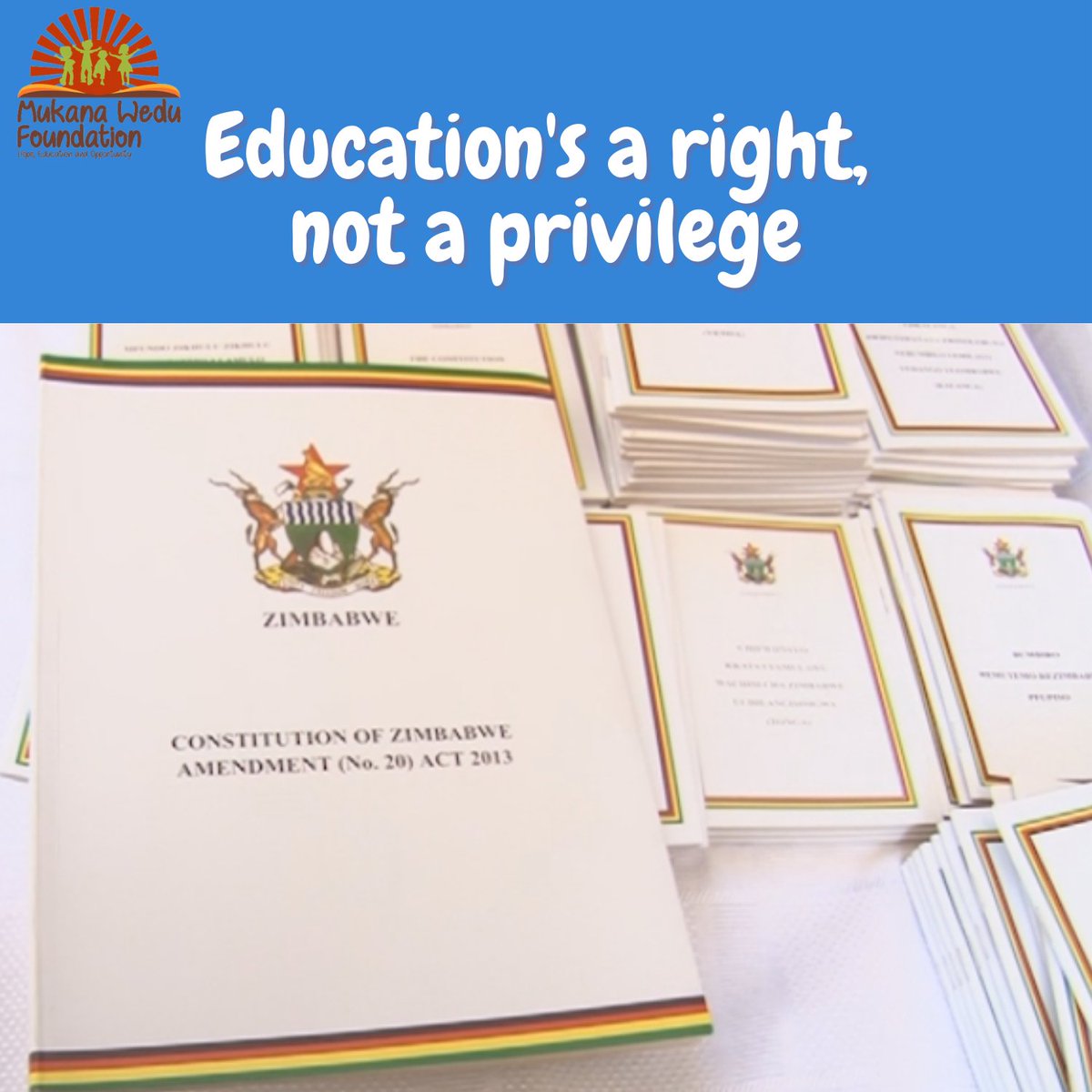 📢📢#DidYouKnow
Section 19 of the #zwconstitution calls upon the state to "adopt reasonable policies and measures, within the limits of the resources available to it, to ensure that children have access to appropriate education and training"
#EducateEquipEmpower