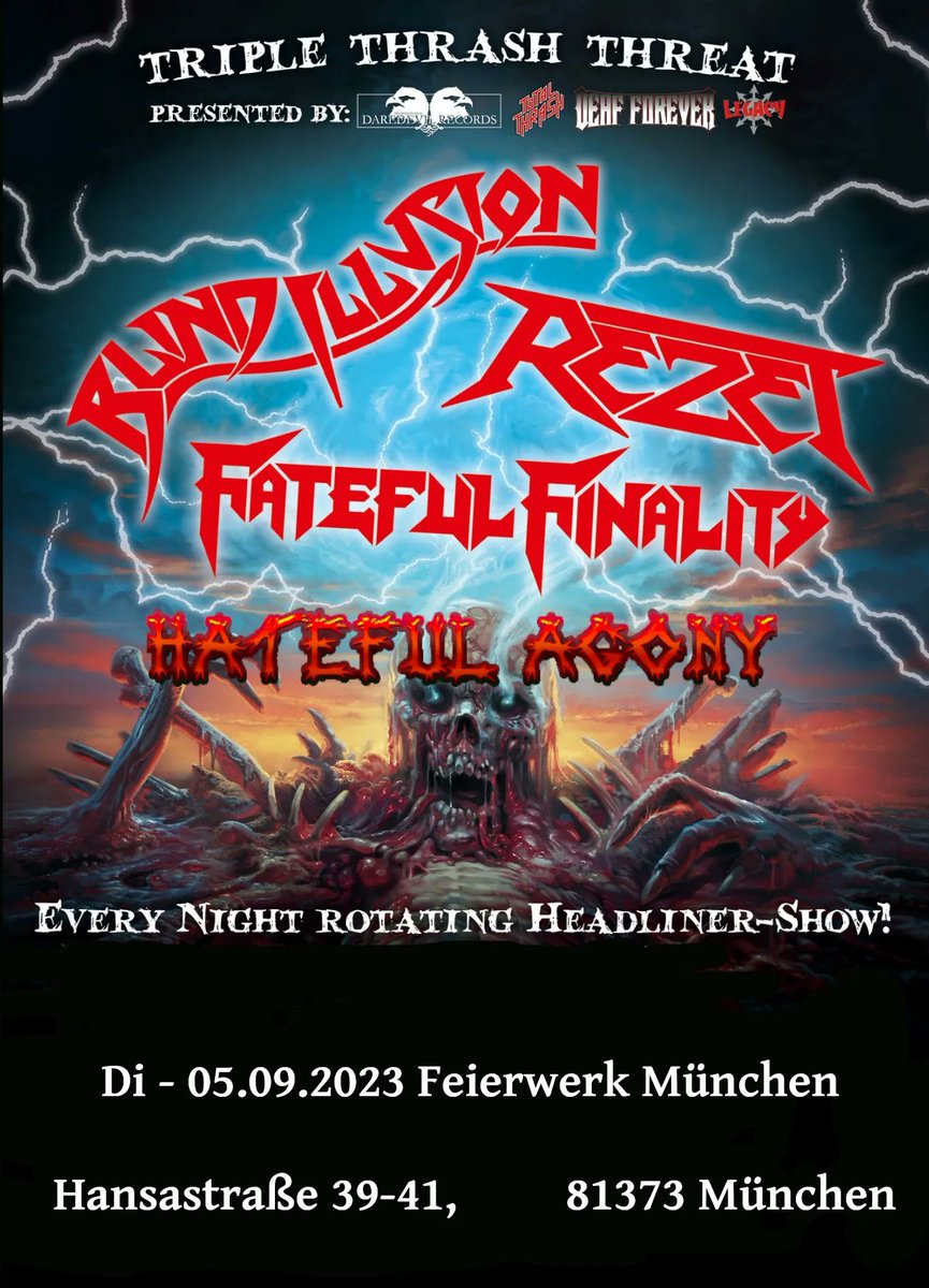 HatefulAgony's tweet photo. Come check us out on the Triple Thrash Threat alongside veterans Blind Illusion, you'll be glad you did! https://t.co/1KxHqZrOBA
