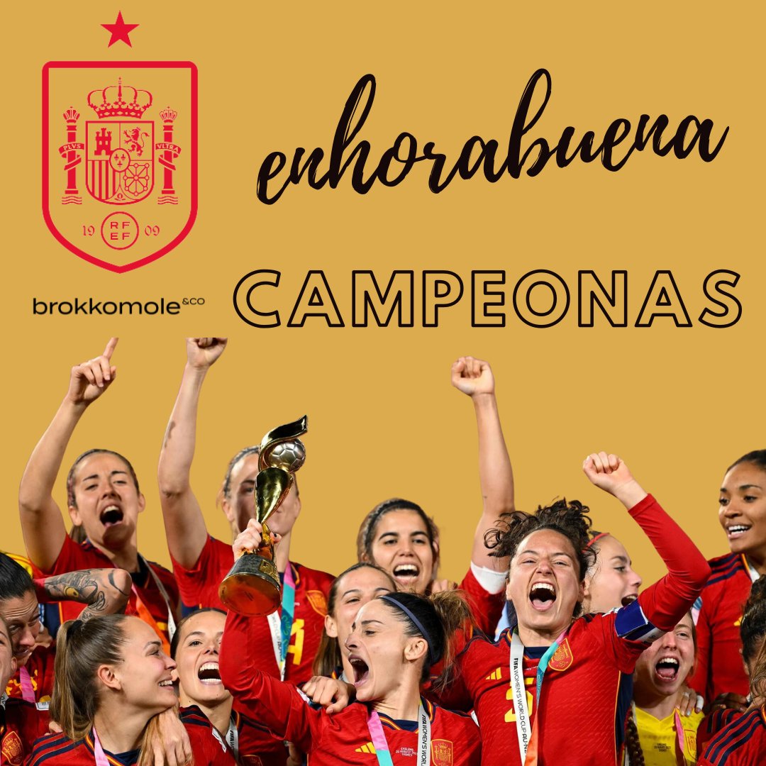 ¡Desde el equipo de Brokkomole &amp; Co damos la ENHORABUENA a estas súper heroínas! 🦸‍♀️ Sin capa, pero con ESTRELLA ⭐️

#gladiadoras #campeonas #mundial #futbol #españa #brocomole #guacamole #FIFAWWC CAMPEONAS DEL MUNDO