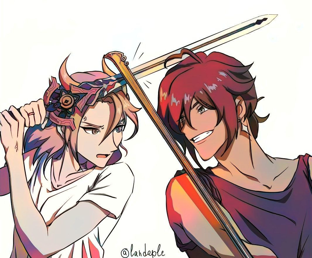 landeple's tweet photo. My friend conjured over my drawings, coloring them😳
#game #GenshinImpact #genshinimpactfanart #Albedo #Kaeya #kaebedo #albekae https://t.co/BKnfqLAkay