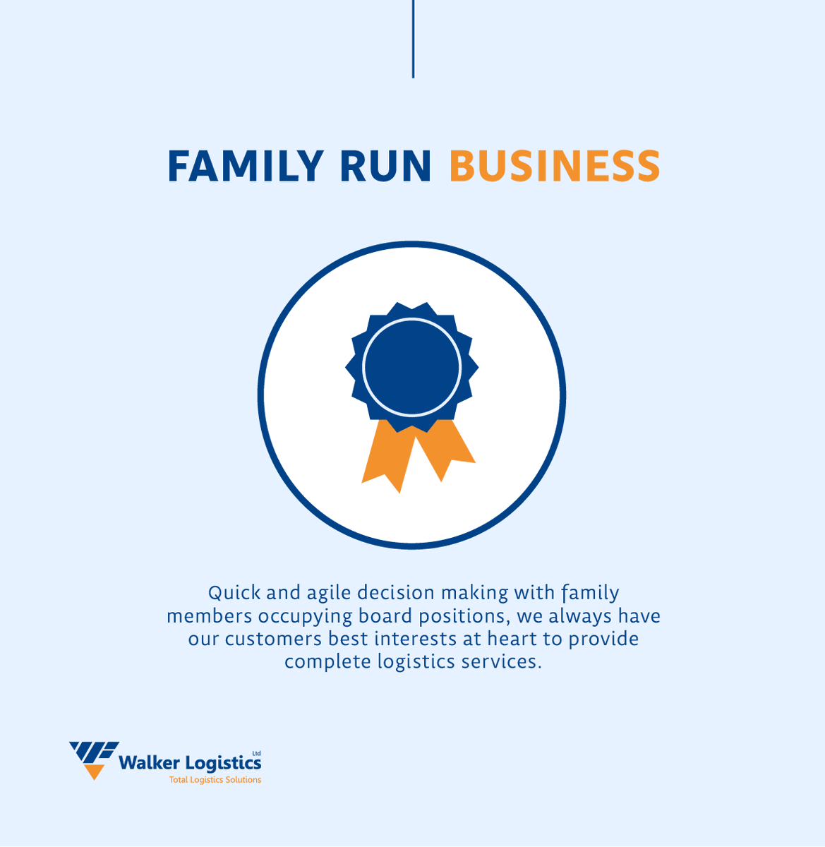 👨‍👩‍👧‍👦 As a family-run business, Walker Logistics values the importance of quick and agile decision-making. Trust us to go the extra mile for your business! 🤝📦 

#FamilyRunBusiness #CustomerFirst #WalkerLogistics