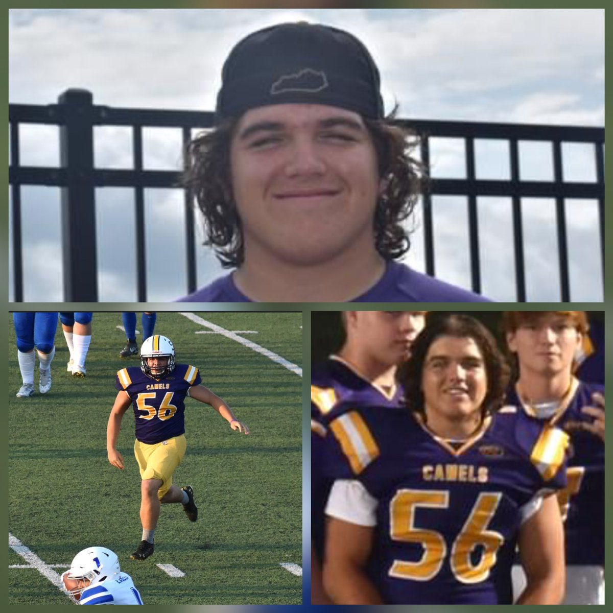 ChristiB21's tweet photo. Day 21 of Meet your CCHS FOOTBALL SENIORS: Jonah Kemplin, #56, OL/DL: This is Jonah’s first year with our Camels. He is quick to make his presence known and come in to assist any tackle! 
#WINTogether #CCHS 
💜💛🐪🏈💛💜 https://t.co/denG1UJsIy