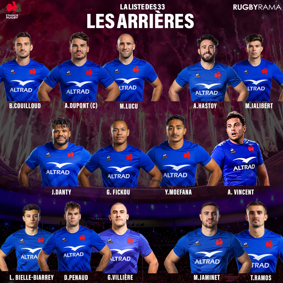 Voici la liste des 33 Bleus qui représenteront le #XVdeFrance à la Coupe du monde 2023 ! 🇫🇷