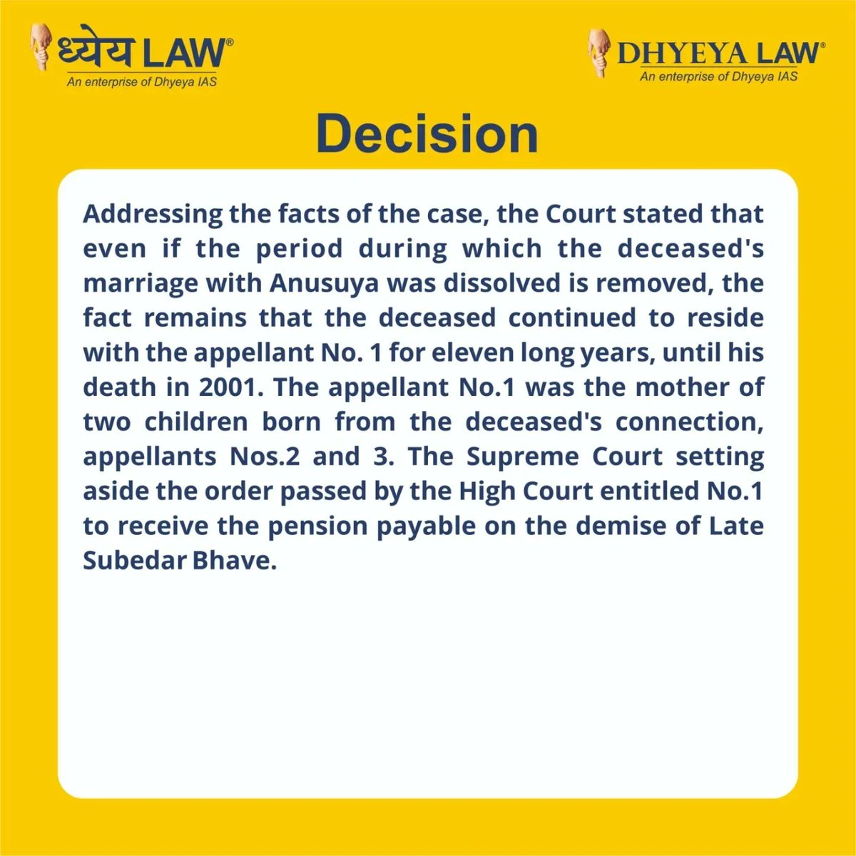 Section 114 of Indian Evidence Act:
The Court may presume existence of certain facts. —

#law #legal #dhyeyaias #legallaw #judgement #captain #officer #oic #records #supremecourtofindia #family #pension #section114 #iea #indianevidenceact