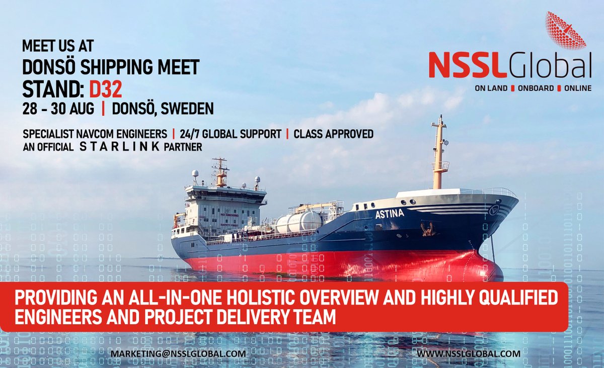 Under 2 weeks before Donsö Shipping Meet! Our team’s prepping to meet customers at our stand – D32. Come and discuss how our 50+ years of #satcoms #navcoms #engineering and #projectmanagement expertise, has made us the ideal partner for all maritime projects.