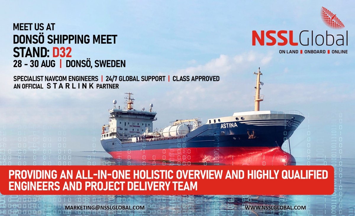 Under 2 weeks before Donsö Shipping Meet! Our team’s prepping to meet customers at our stand – D32. Come and discuss how our 50+ years of #satcoms #navcoms  #engineering and #projectmanagement expertise, has made us the ideal partner for all maritime projects.