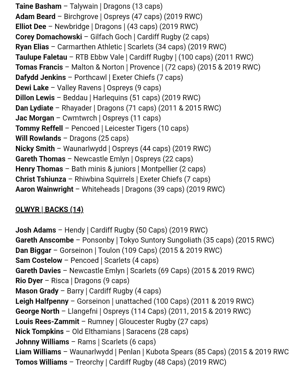 Rreesrugby's tweet image. BREAKING: Wales announce their 33-man squad for #RWC2023.

Love the touch of adding their first community club.