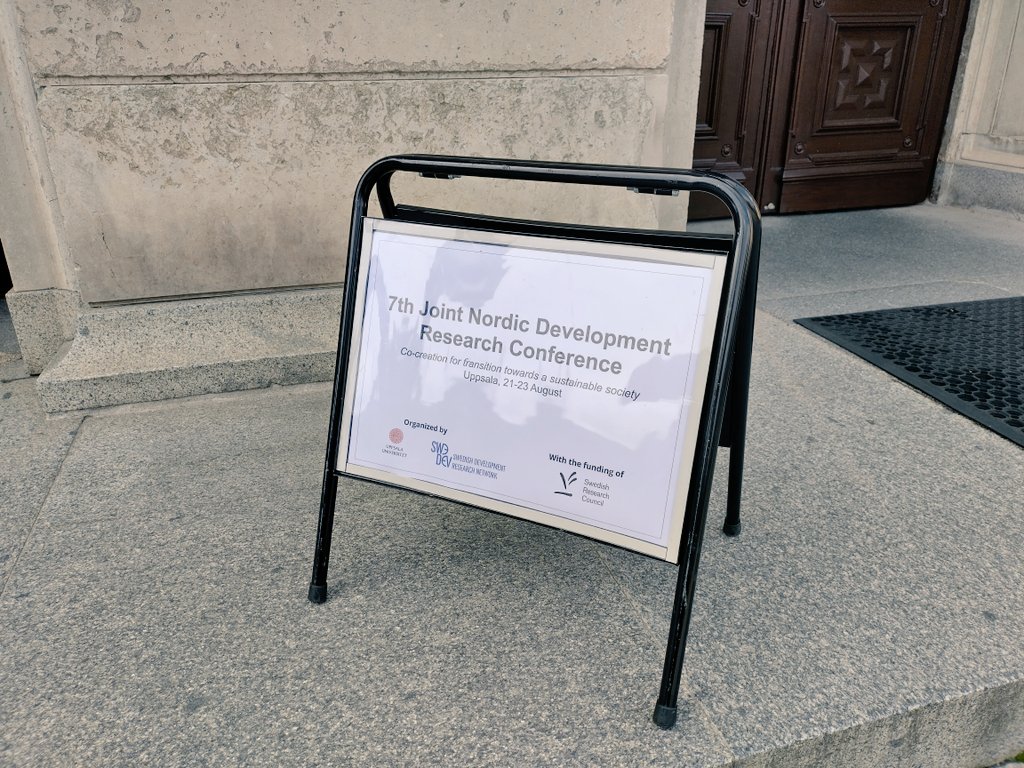 transform2030's tweet image. Our postdocs, @MaxST_Wanner and Matilda Miljand, are @UU_University for the Nordic #DevelopmentResearch conference, #NorDev2023, presenting ongoing research: Transforming our world through multi-stakeholder partnerships
#Partnerships4SDGs #SDGs #2030Agenda

@SLUglobal1 @SustDev