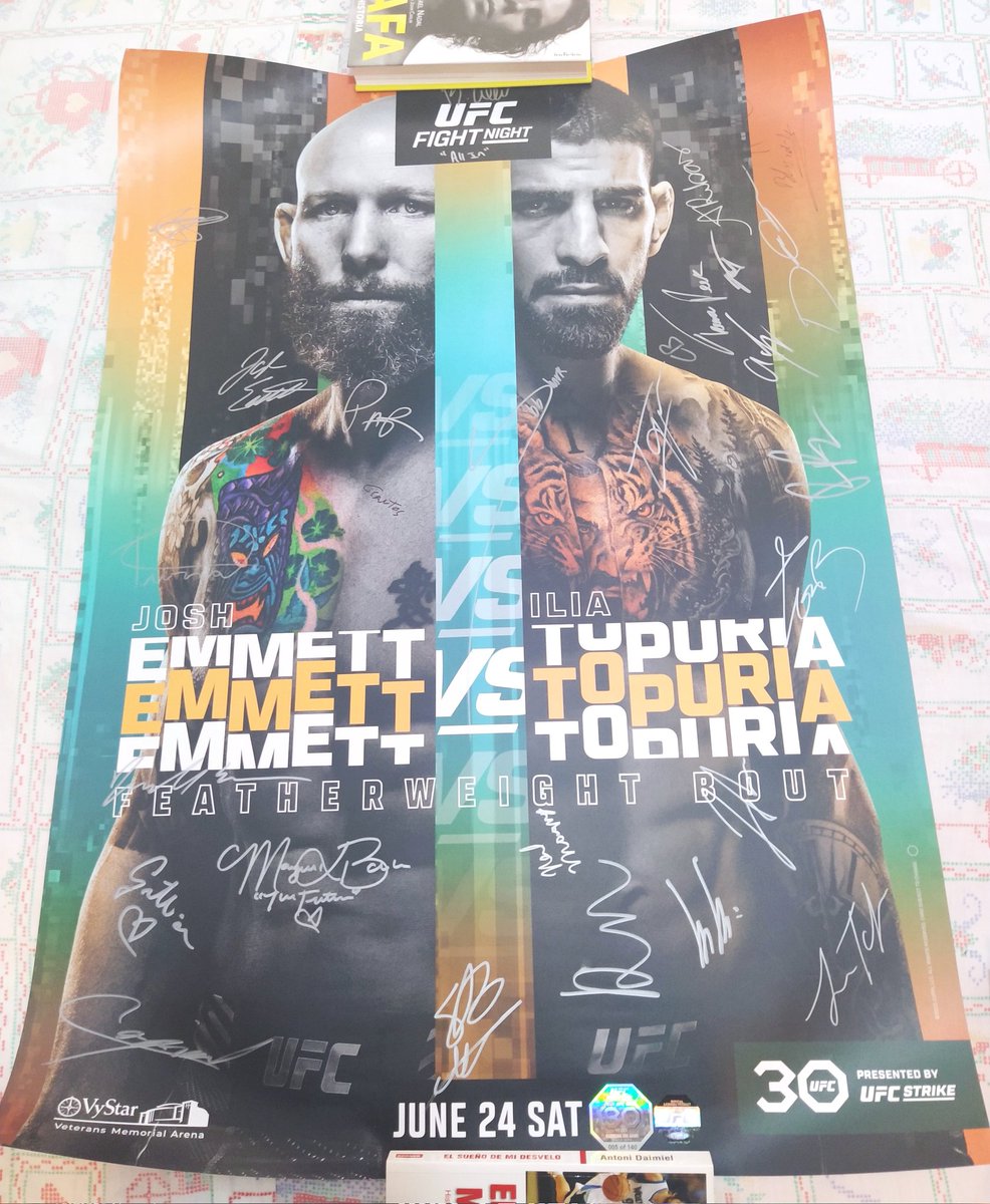 Me acaba de llegar esta preciosidad a casa, no podía permitirme no tener este póster del primero de los muchos Main Event que tendrá @Topuriailia #UFCJacksonville #UFC