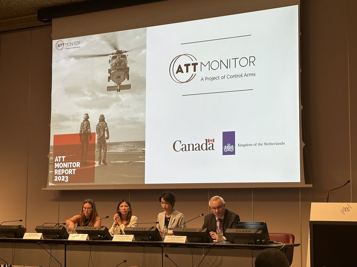 #ATT monitor Report 2023 launched now at room C. #ArmsTreaty #CSP9 #BeTransparent