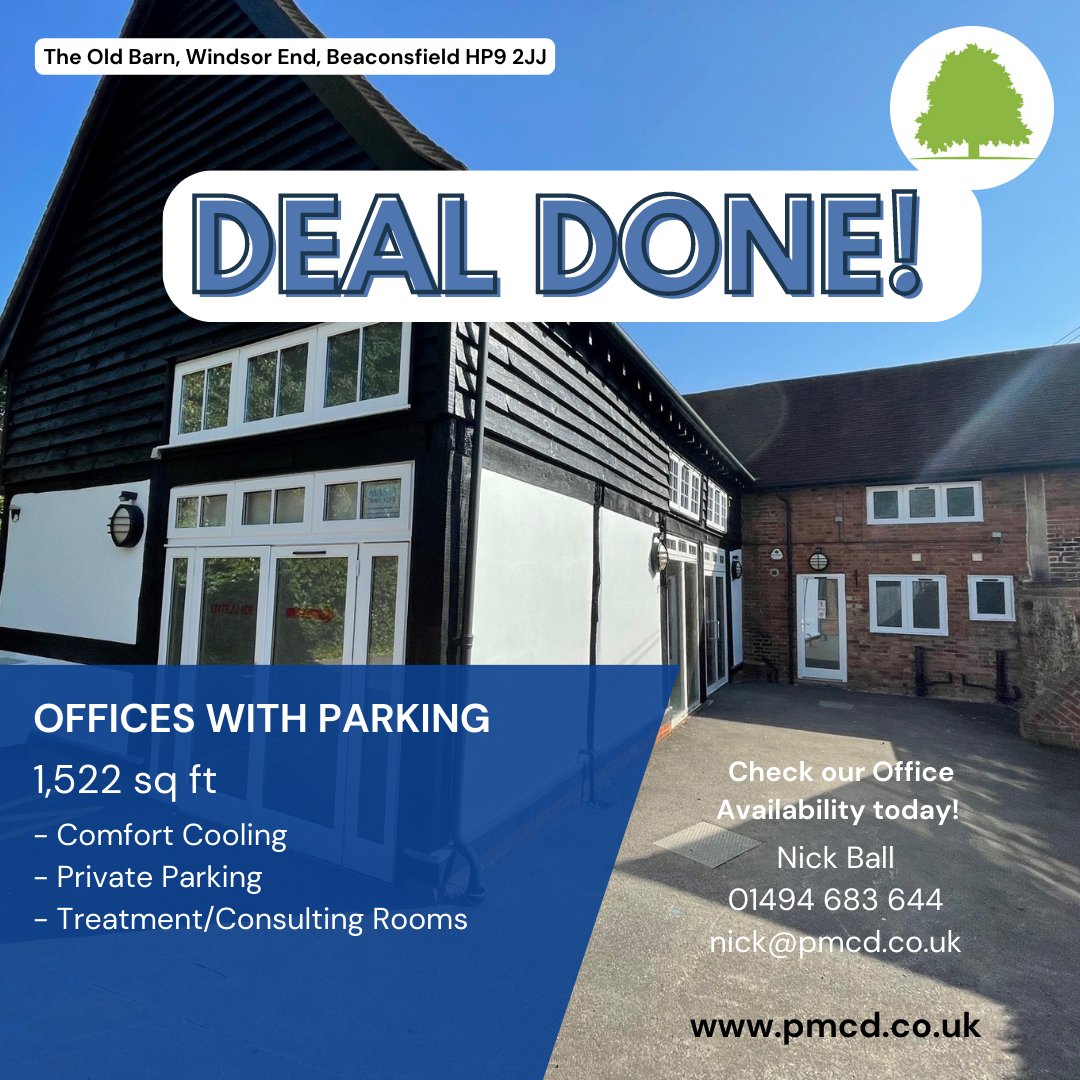 #dealdone Former Medical Premises #BEACONSFIELD - NOW LET. If you are looking for commercial premises, please visit pmcd.co.uk