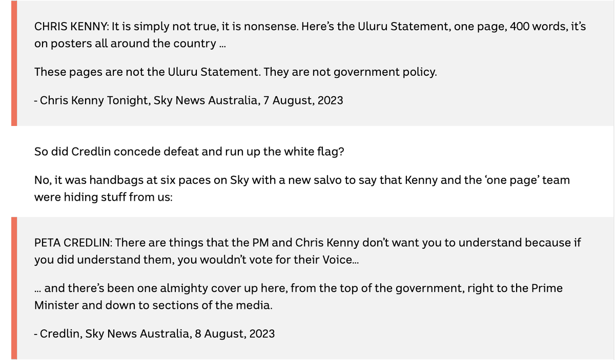 'No, it was handbags at six paces on Sky with a new salvo to say that Kenny and the ‘one page’ team were hiding stuff from us:' -- @TheRealPBarry abc.net.au/mediawatch/epi… Sexist much @FairAgenda?