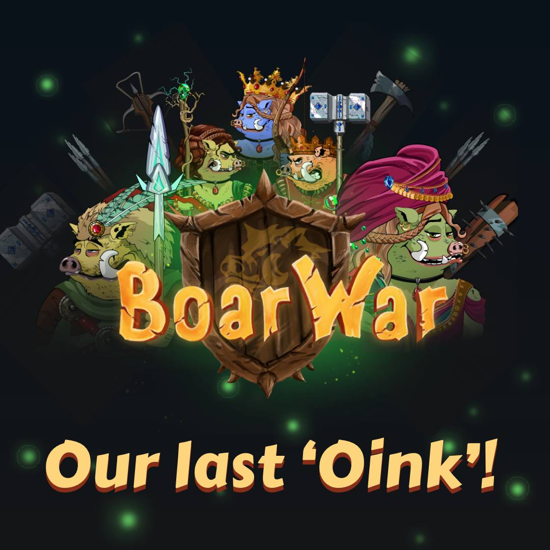 Dear BoarWarriors,

With a great regret we have to announce that our journey has come to an end. Let us express our gratitude to all of you who stayed with us till the end for these two magnificent years.

Keep follow us on twitter, we will continue to update you on our plans.