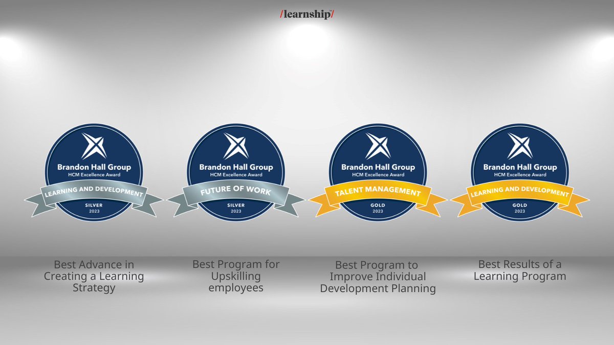 🥁 We won 4 Brandon Hall - HCM Excellence Awards! Gold with Cognizant for Best Program to Improve Individual Development Planning &amp; with NI for Best Results of a Learning Program. Silver with Fortinet for Upskilling Employees &amp; with Salesforce for Creating a Learning Strategy.