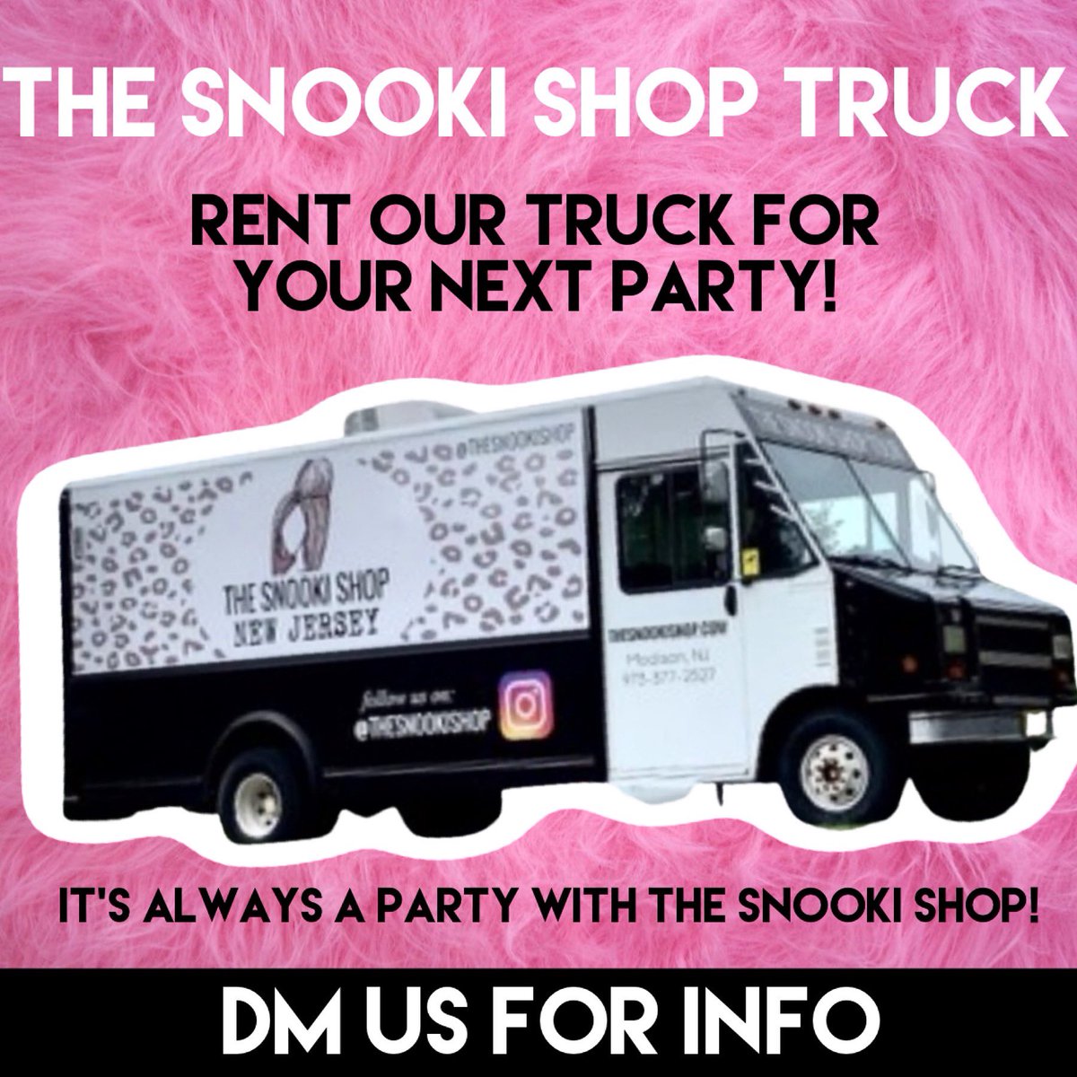 snooki's tweet photo. NOW TAKING RESERVATIONS✨ in the Tri-state area! 
Book THE SNOOKI SHOP TRUCK🚛 for your next party/event! 💕 DM US on instagram for more info! 
✨TAG A BESTIE who wants the Snooki shop truck in their driveway! 
#thesnookishop #snookishoptruck https://t.co/ezn1A2W8GN