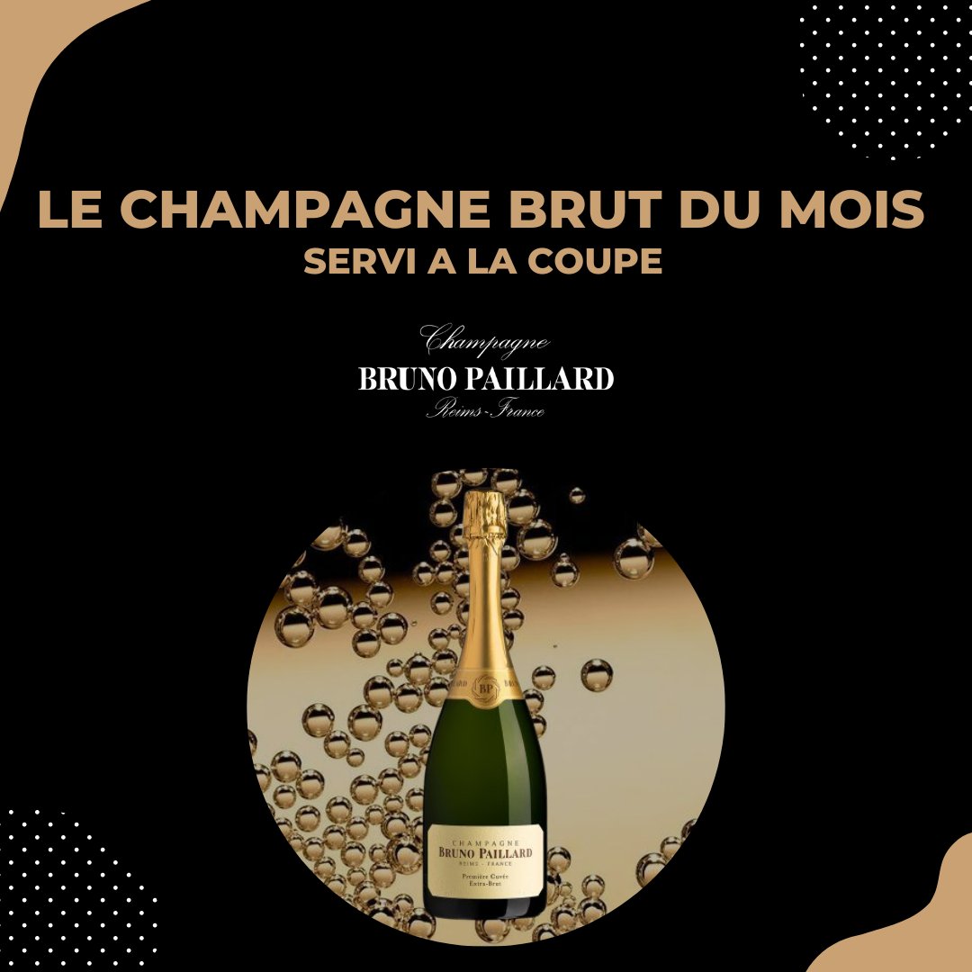 ✨[HAPPY WEEK]✨

👉Nous choisissons chaque mois de mettre en avant un champagne brut du mois à la coupe.

Ce mois-ci, l'extra brut de la maison Bruno Paillard sera à la coupe dans notre restaurant.🍾

*L'abus d'alcool est dangereux pour la santé, à consommer avec modération.