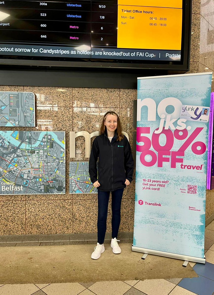 Team Translink are making their way across our rail &amp; bus network throughout the summer to promote our FREE yLink card. If you're aged 16-23, a yLink card gives you 50% off travel. If you're passing through Europa Depot before 4pm speak to one of the team to apply today!
