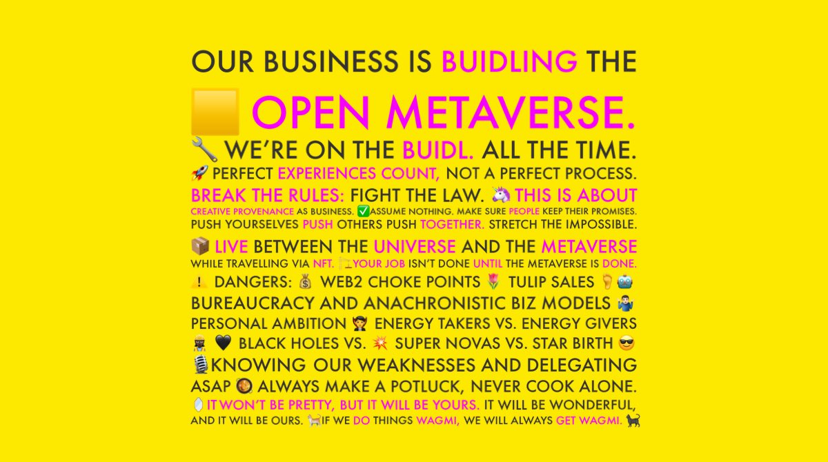 The day will come where Web3 fam will be less gullible and prone to following larpers, and getting sucked into black holes. Until then and always, we are on the Buidl. 🟨