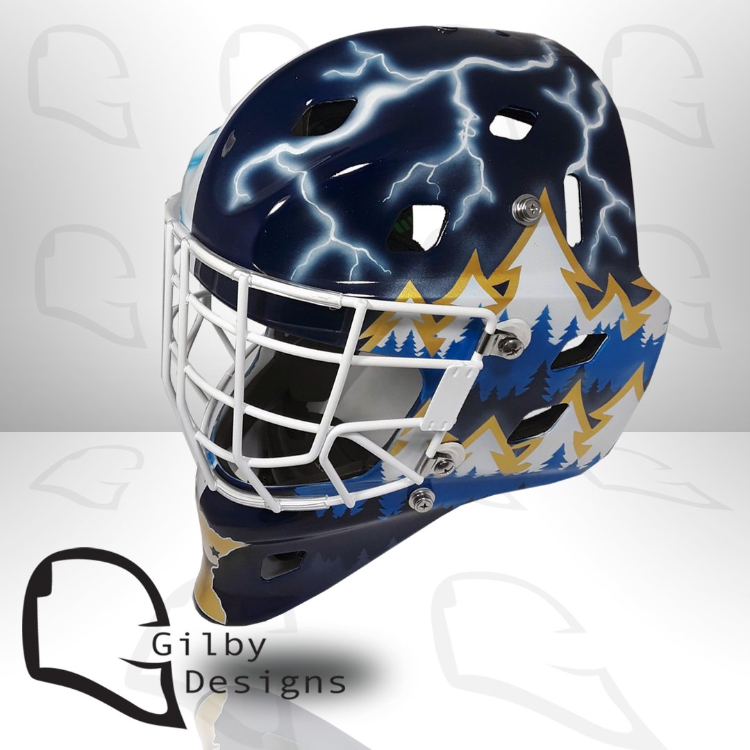 GilbyDesigns's tweet photo. Heading north for @HAHA_Hockey 
#goaliemask #goalie #gilbydesigns @FollowThePuck https://t.co/SCjTHzaaDC