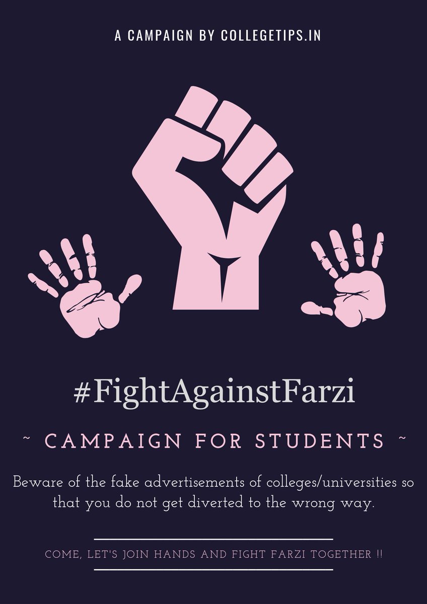 Ditch the fake ads, find your true path! Stay away from colleges/universities that deceive. 
.
.
Come, let's raise our voices together against the fake ads of colleges/universities!! #FightAgainstFarzi by CollegeTips.in 
#CollegeTips