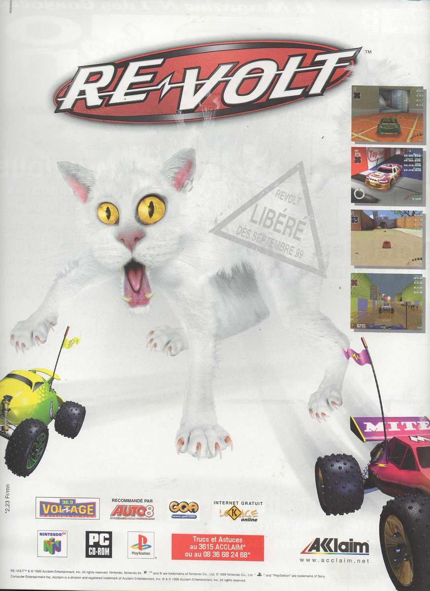 AllmightoFranky's tweet photo. La publicité dans les mags JV des années #80s #90s!Pubs issues du #PlayerOne 99 de l'été 1999!#revolt sur #Nintendo64,#Playstation et #PC,La cartouche #N64,de l'#Anime avec "Ken2" chez #AKVideo et #UniversalSoldier 2 au cinéma!!! https://t.co/yoyw4QRySF