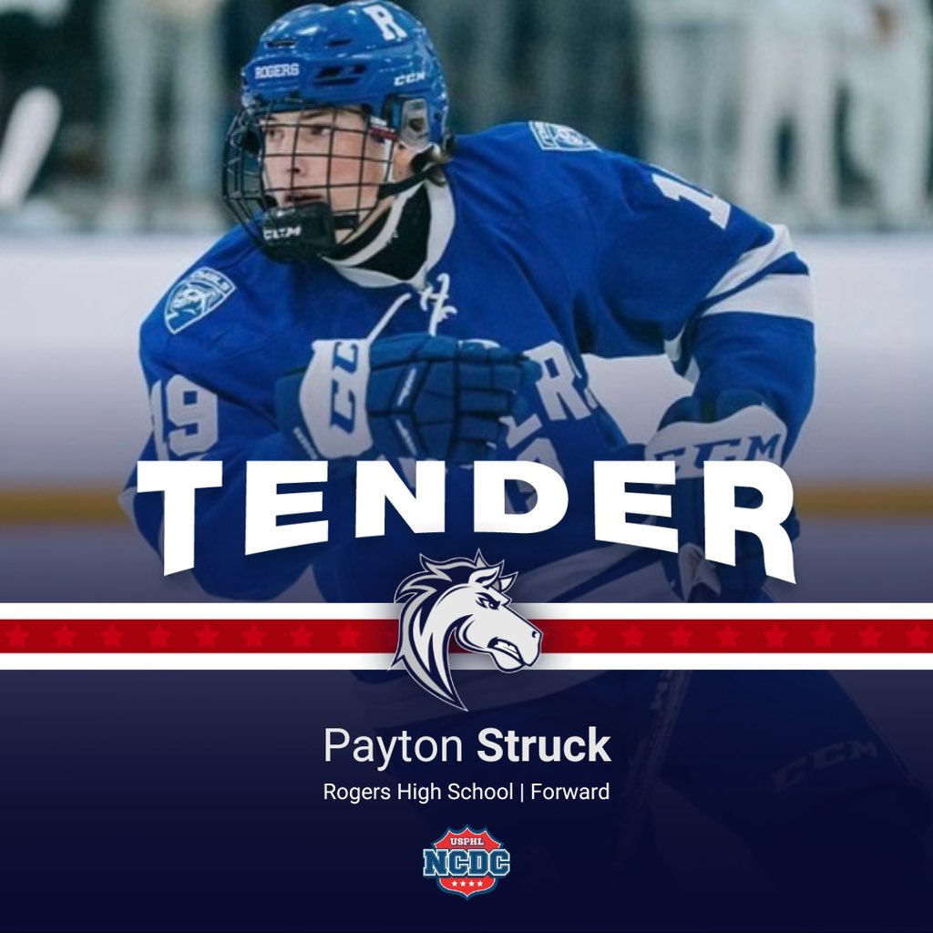 🚨 Ogden Tender 🚨

We welcome Forward Payton Struck to the Mustangs after his tender signing. Struck is a forward who competes the whole 200 feet of the ice. Struck played with Rogers High School and the Minnesota Lakers 18U AAA where he was a heavy contributor statistically.