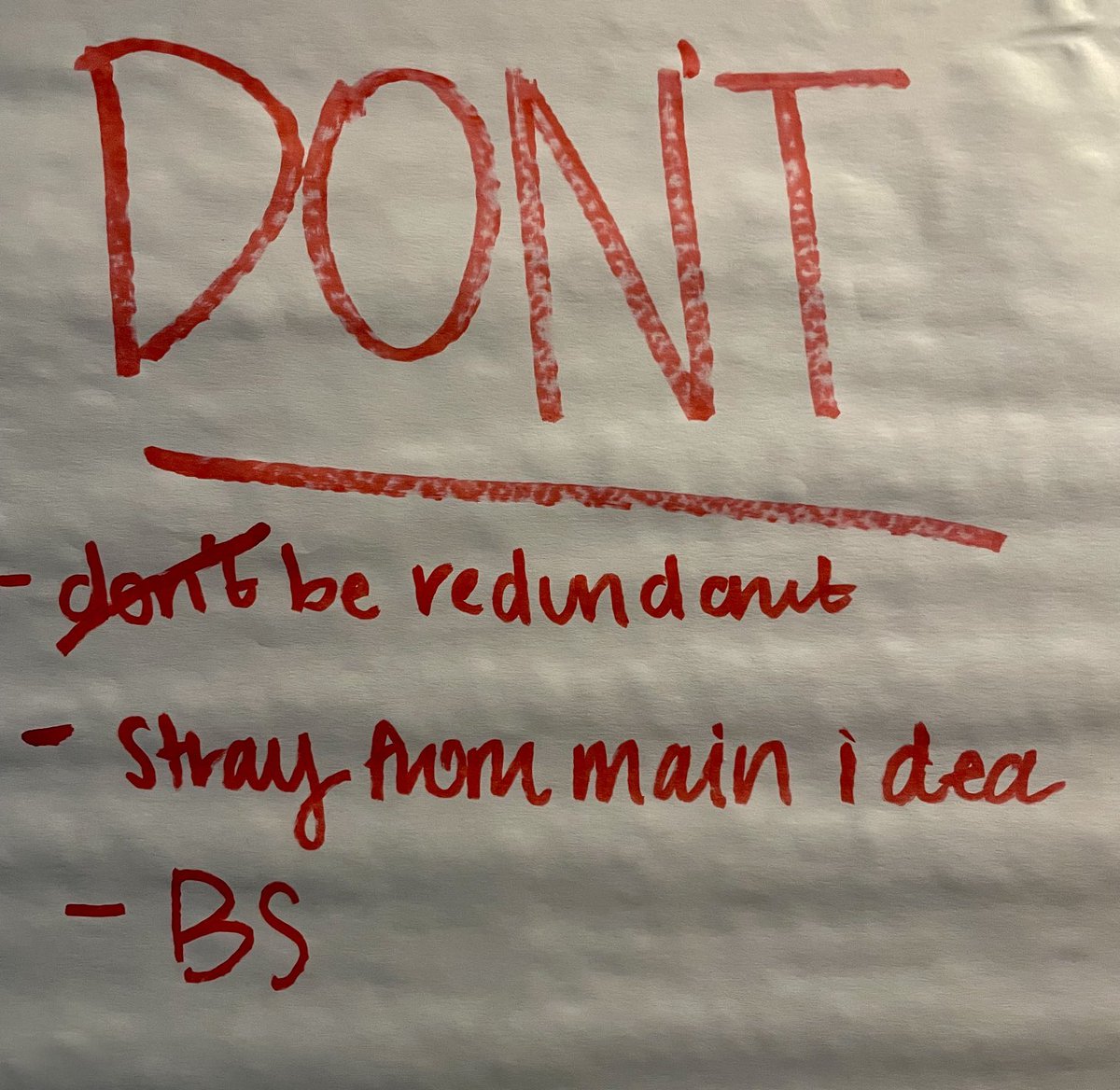 Writing tips from 1st period - these kids get it!